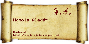 Homola Aladár névjegykártya